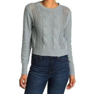 Abound Cable Knit Sweater Green Crew Neck Women's XS NWT